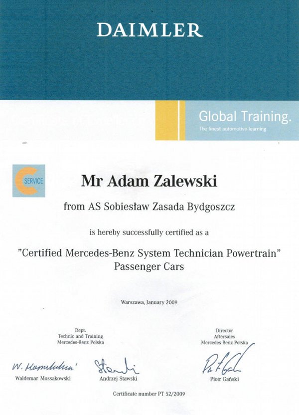 Certyfikat MB Polska