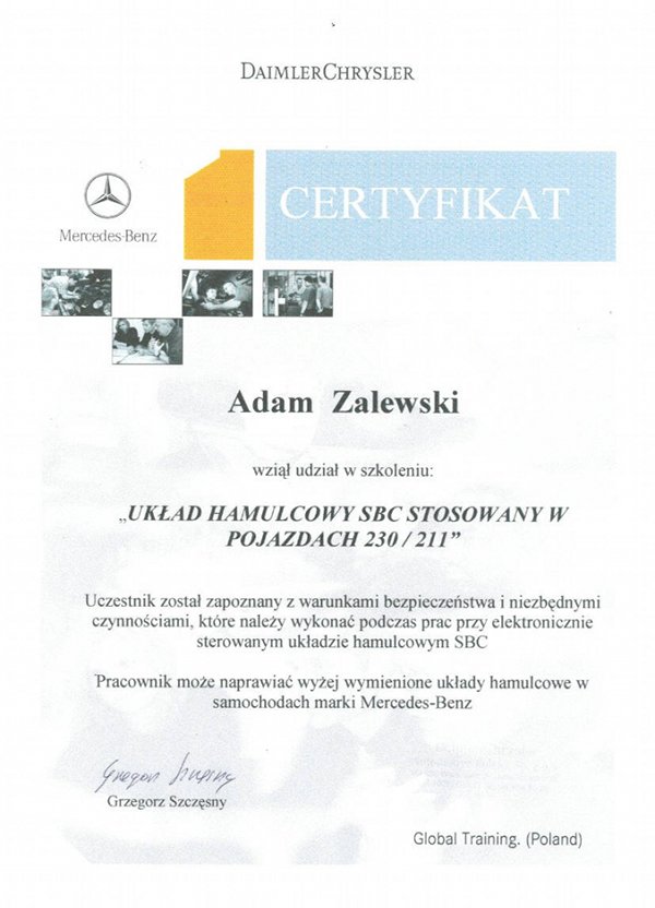 Certyfikat Stuttgart